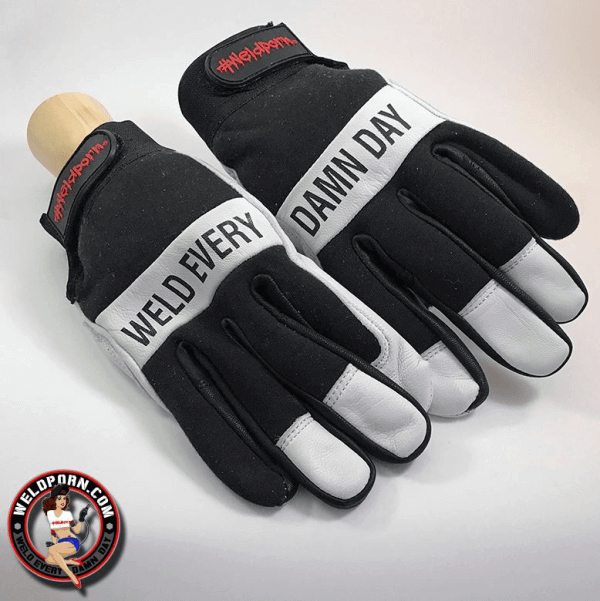 Weld Every Damn Day WELDPORN® WEDD Heavy Duty Tig Gloves – Black & White best welding gifts free shipping
